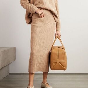 Lauren Manoogian Beige Knit Midi Skirt NWOT